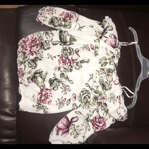 off-shoulder spaghetti strap blouse